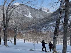 山を眺めながらひと休み
